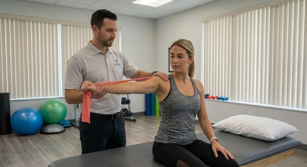 Non-surgical rotator cuff tear treatment options in Pembroke Pines, including physical therapy, injections, and regenerative medicine